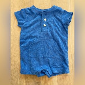 Blue Baby heathered henley shortie 0-3 months